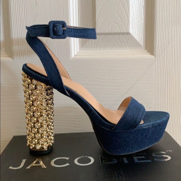 Jacobies Shoes - Denim and Gold Platforms Jacobies Shoes - Denim and Gold Platforms